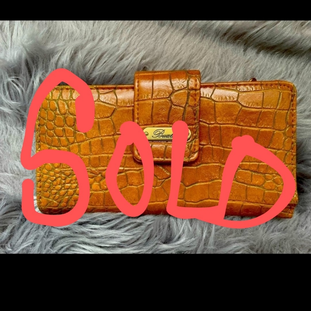 New Brown Croc Print Wallet